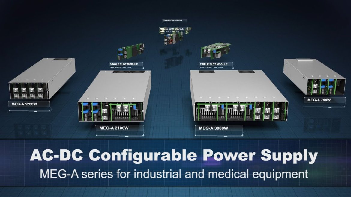Delta MEG-A series configurable AC-DC power supplies for medical and industrial applications