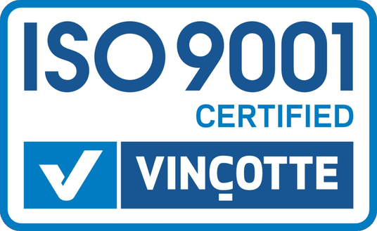 Certificat ISO9001 de Vincotte