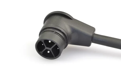 Battery male angled plug connector 48V code, no locking push-on